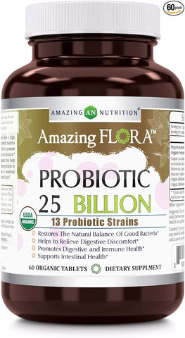 Image of Amazing Flora Probiotic 25 Billion | 13 Strains | 60 Tablets