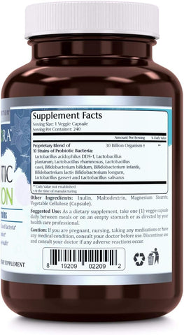 Image of Amazing Flora Probiotic 30 Billion | 10 Strains | 240 Veggie Capsules