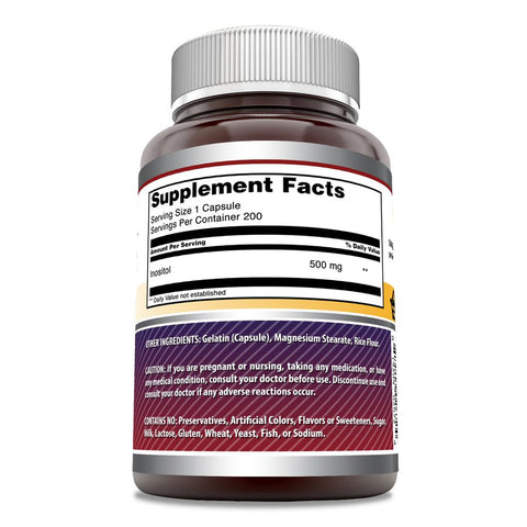 Image of Amazing Formulas Inositol | 500 Mg | 200 Capsules