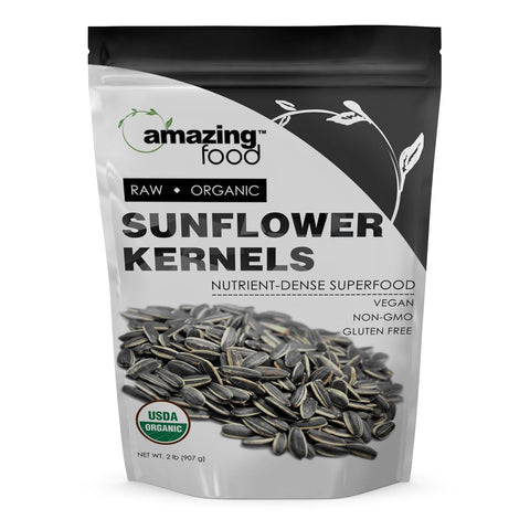 Image of Amazing Food Sunflower Kernels Seeds | 2 Lb | 31 Grams per Serving | 29 Servings | USDA Organic