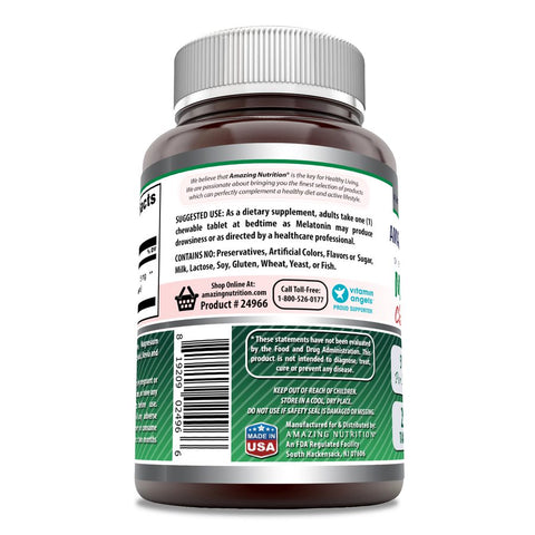 Image of Amazing Formulas Melatonin | 5 Mg | 250 Chewable Tablets | Strawberry Flavor