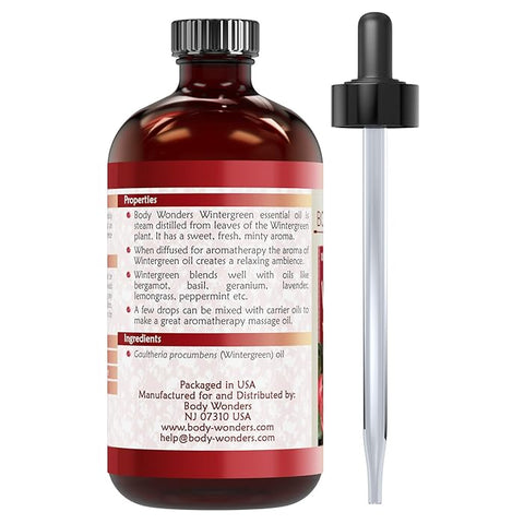 Image of Body Wonders Wintergreen | Therapeutic Grade Essential Oil | 4 Fl. Oz (118 ML)