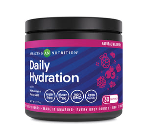 Amazing Nutrition Daily Hydration | Wild Berry Flavor |  30 Servings