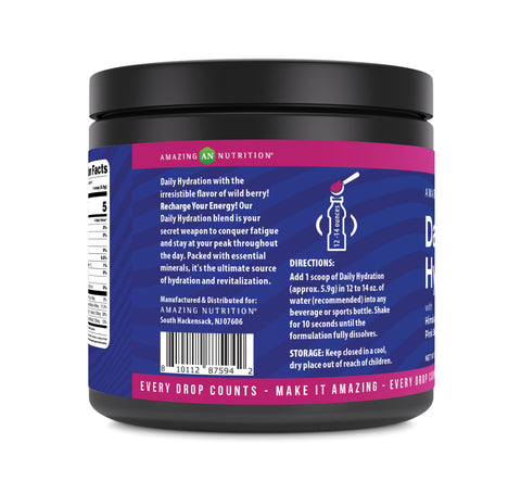 Image of Amazing Nutrition Daily Hydration | Wild Berry Flavor | 30 Servings