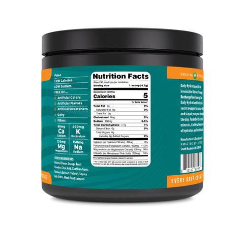 Image of Amazing Nutrition Daily Hydration | Orange Flavor | 30 Servings