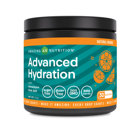 Image of Amazing Nutrition Advanced Hydration Powder | Natural Orange Flavor | 30 Servings | 212 Grams