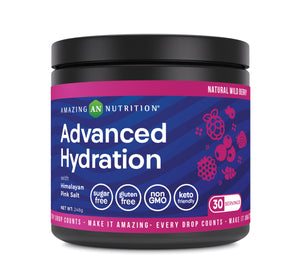 Amazing Nutrition Advanced Hydration | Wild Berry Flavor | 30 Servings