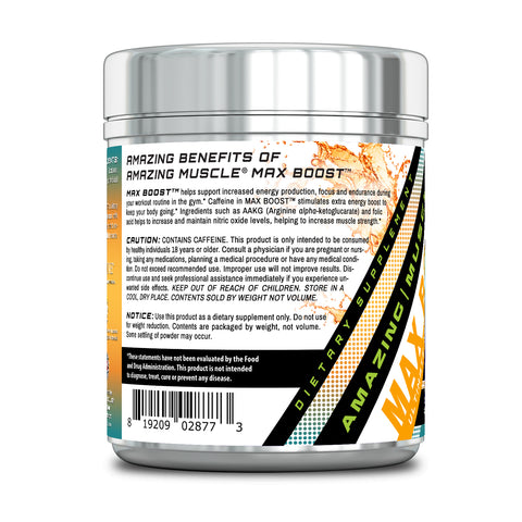 Image of Amazing Muscle Max Boost Pre-Workout Formula | Pineapple Flavor | 60 Servings | 7.2 Grams per Serving