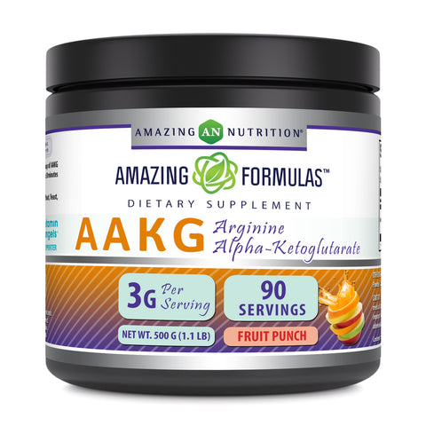 Image of Amazing Formula Arginine Alpha-Ketoglutarate (AAKG) | 3000 Mg Per Serving | 1.1 LB | Fruit Punch Flavor