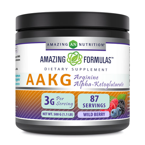 Image of Amazing Formula Arginine Alpha-Ketoglutarate (AAKG) |  3000 Mg Per Serving |  1.1 LB | Wild Berry Flavor