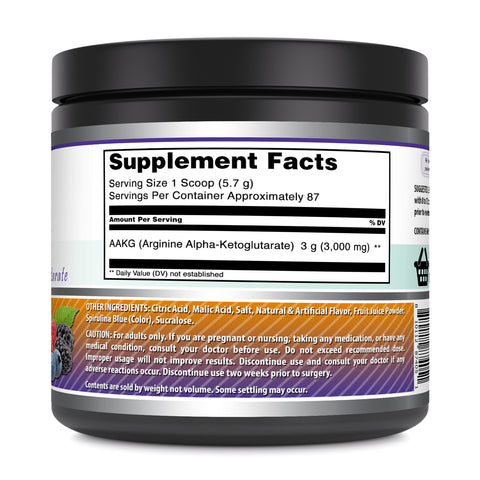 Image of Amazing Formula Arginine Alpha-Ketoglutarate (AAKG) | 3000 Mg Per Serving | 1.1 LB | Wild Berry Flavor