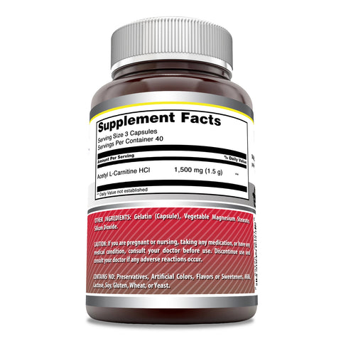 Image of Amazing Formulas Acetyl L-Carnitine | 1500 Mg Per Serving | 120 Capsules