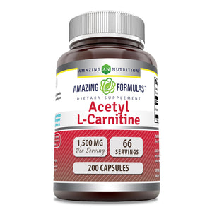 Amazing Formulas Acetyl L-Carnitine | 1500 Mg Per Serving | 200 Capsules