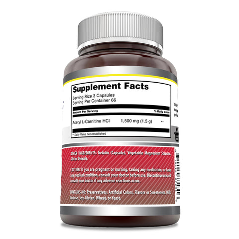 Image of Amazing Formulas Acetyl L-Carnitine | 1500 Mg Per Serving | 200 Capsules