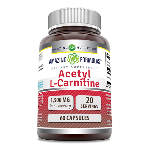 Image of Amazing Formulas Acetyl L-Carnitine |  1500 Mg Per Serving | 60 Capsules
