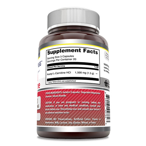 Image of Amazing Formulas Acetyl L-Carnitine | 1500 Mg Per Serving | 60 Capsules