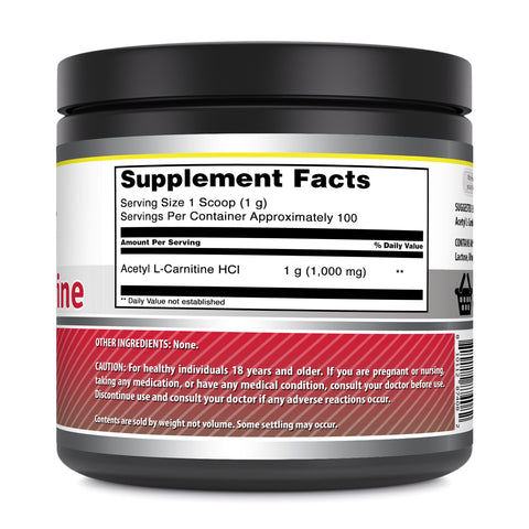 Image of Amazing Formulas Acetyl L-Carnitine | 100 Servings | 3.5 Oz Powder | Unflavored