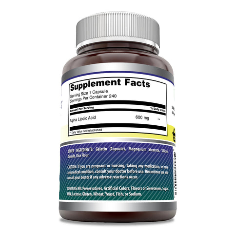 Image of Amazing Formulas Alpha Lipoic Acid | 600 Mg | 240 Capsules