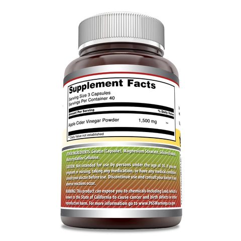 Image of Amazing Formulas Apple Cider Vinegar | 1500 Mg | 120 Capsules