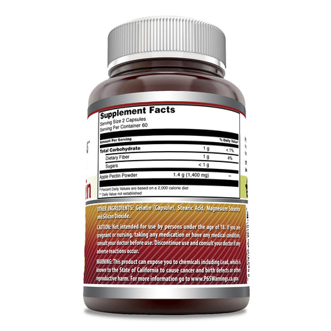 Image of Amazing Formulas Apple Pectin | 1400 mg Per Serving | 120 Capsules