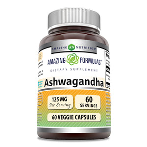 Amazing Formulas Ashwagandha Extract | 125 mg | 60 Veggie Capsules