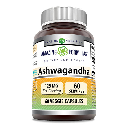 Image of Amazing Formulas Ashwagandha Extract | 125 mg | 60 Veggie Capsules