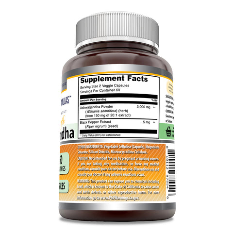 Image of Amazing Formulas Ashwagandha | 3000 Mg Per Serving | Extra Strength | 120 Veggie Capsules