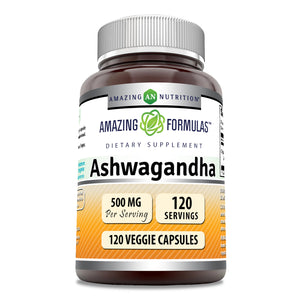 Amazing Formulas Ashwagandha Extract | 500 Mg | 120 Veggie Capsules