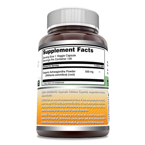 Image of Amazing Formulas Ashwagandha Extract | 500 Mg | 120 Veggie Capsules