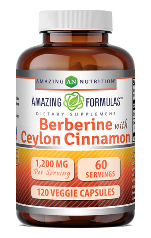 Image of Amazing Formulas Berberine Ceylon with Cinnamon 1200 Mg per Serving | 120 Veggie Capsules