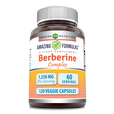 Image of Amazing Formulas Berberine Complex | 1250 Mg Per Serving | 120 Veggie Capsules