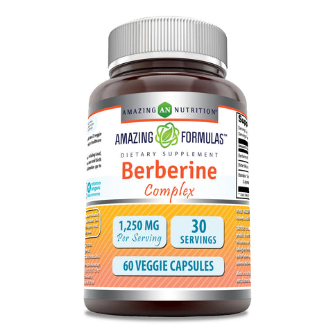 Image of Amazing Formulas Berberine Complex | 1250 Mg Per Serving | 60 Veggie Capsules