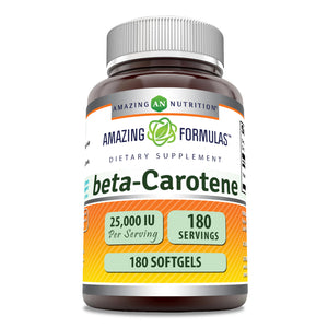 Amazing Formulas Beta-Carotene | 25,000 IU | 180 Softgels