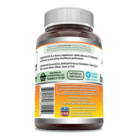 Image of Amazing Formulas Beta-Carotene | 25,000 IU | 360 Softgels