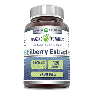 Amazing Formula Bilberry Extract | 1000 Mg |120 Softgels