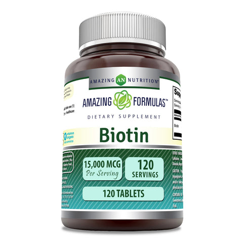 Image of Amazing Formulas Biotin | 15000 Mcg | 120 Tablets