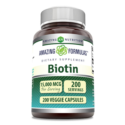 Image of Amazing Formulas Biotin | 15000 Mcg | 200 Veggie Capsules