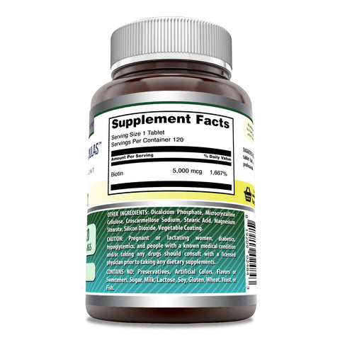 Image of Amazing Formulas Biotin | 5000 Mcg | 120 Tablets