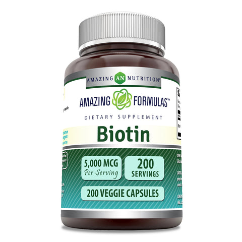Image of Amazing Formulas Biotin | 5000 Mcg | 200 Veggie Capsules