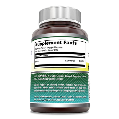 Image of Amazing Formulas Biotin | 5000 Mcg | 200 Veggie Capsules