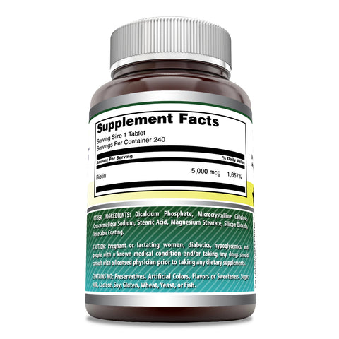 Image of Amazing Formulas Biotin | 5000 Mcg | 240 Tablets