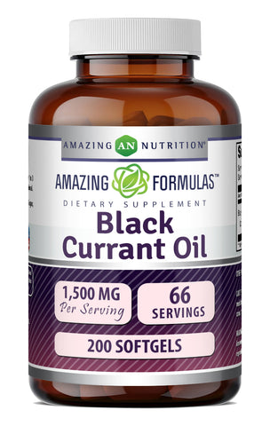 Image of Amazing Formulas Black Currant Oil with GLA (Gamma-Linolenic Acid) | 1500 Mg Per Serving | 200 Softgels