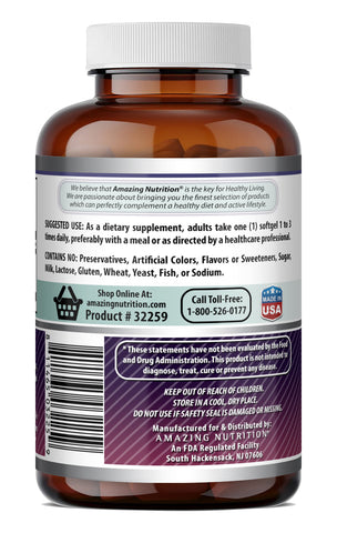 Image of Amazing Formulas Black Currant Oil with GLA (Gamma-Linolenic Acid) | 1500 Mg Per Serving | 200 Softgels