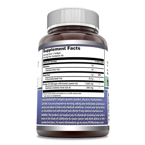 Image of Amazing Formulas Borage Oil | 1000 Mg | 90 Softgels