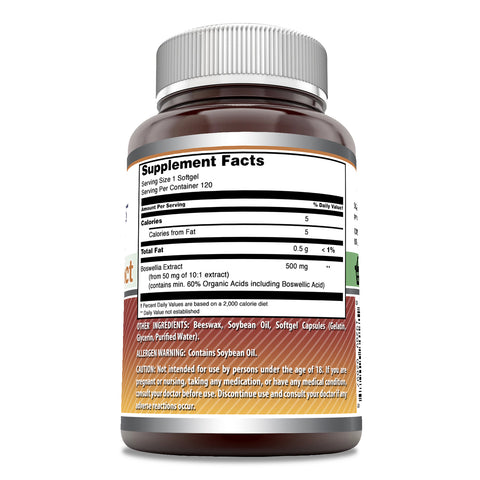 Image of Amazing Formulas Boswellia Extract | 500 Mg | 120 Softgels