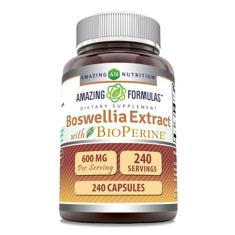Image of Amazing Formulas Boswellia Extract with BioPerine | 600 Mg | 240 Capsules