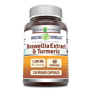 Amazing Formulas Boswellia With Turmeric | 1200 Mg Per Serving | 120 Veggie Capsules