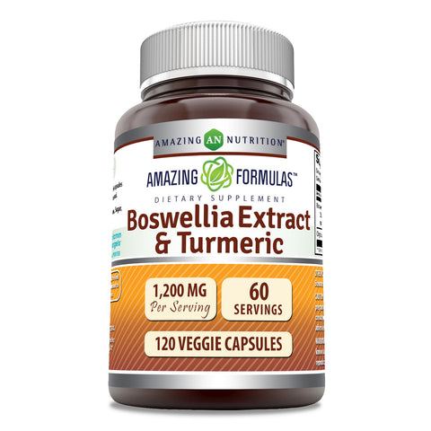 Image of Amazing Formulas Boswellia With Turmeric | 1200 Mg Per Serving | 120 Veggie Capsules
