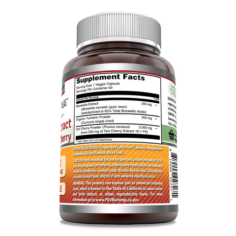 Image of Amazing Formulas Boswellia Extract, Turmeric & Tart Cherry | 2400 Mg | 60 Veggie Capsule