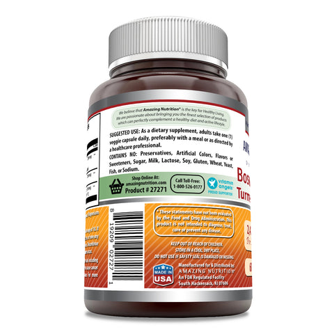 Image of Amazing Formulas Boswellia Extract, Turmeric & Tart Cherry | 2400 Mg | 60 Veggie Capsule